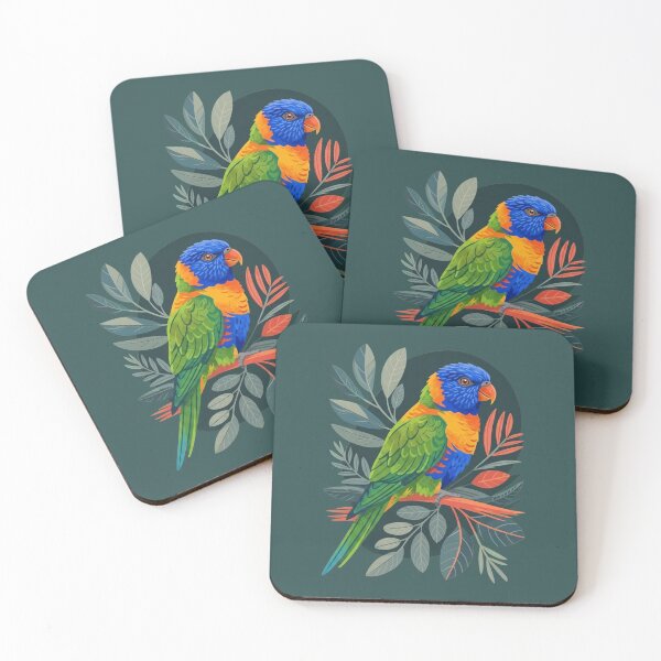 Item preview, Modern Folklore Rainbow Lorikeet – Stylised Australian Botanical Bird Art designed and sold by Wennebabs.