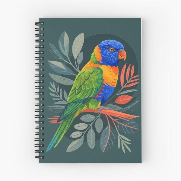 Item preview, Modern Folklore Rainbow Lorikeet – Stylised Australian Botanical Bird Art designed and sold by Wennebabs.
