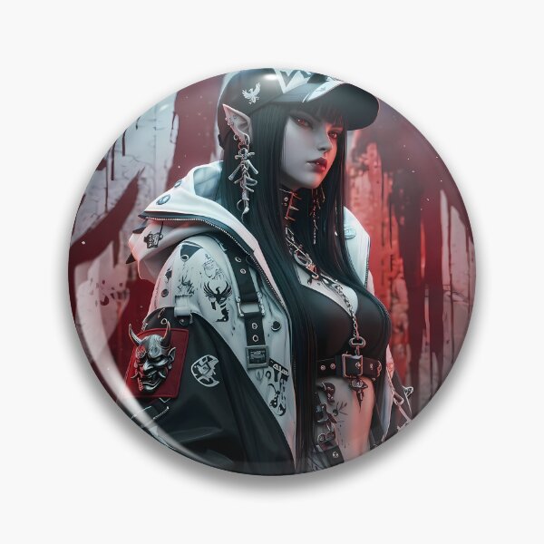 Item preview, Streetwear Oni Demon Girl Red Mask designed and sold by GalleryBrisArt.