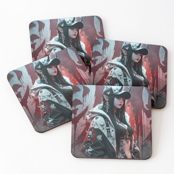 Item preview, Streetwear Oni Demon Girl Red Mask designed and sold by GalleryBrisArt.