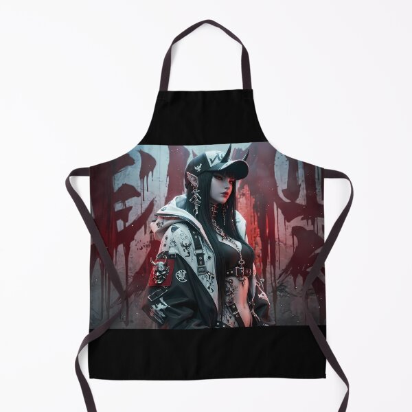 Item preview, Streetwear Oni Demon Girl Red Mask designed and sold by GalleryBrisArt.
