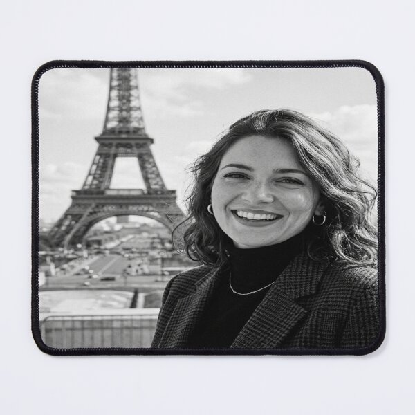 Item preview, Monochrome Portrait of Smiling Woman in Paris designed and sold by Solomon-Ent-144.