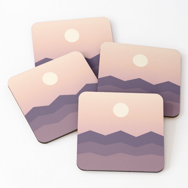 Item preview, Minimalist Mountain Sunset - Layered Peaks designed and sold by Pamazing.