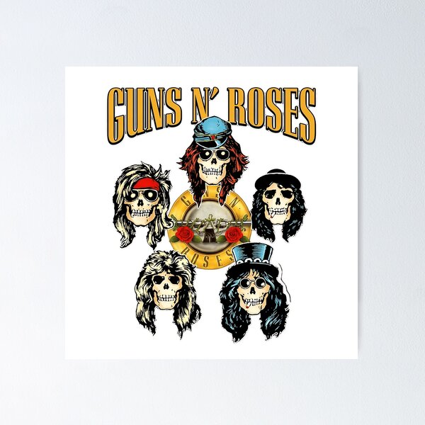 Item preview, Guns N' Roses Skull Faces Classic Rock Collage designed and sold by BuckridgeHunter.