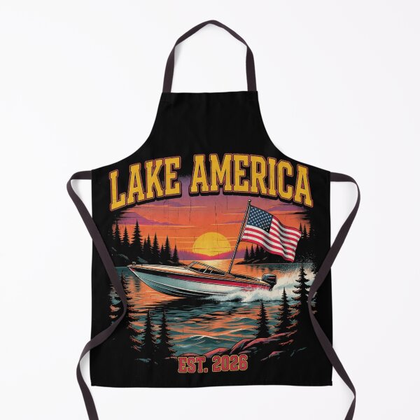 Item preview, Lake America Est 2026 Speedboat American Flag Sunset designed and sold by CF_VintageDesign.