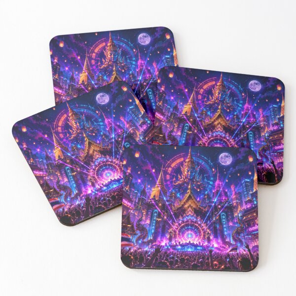 Item preview, Neon Thai Temple Festival – Cyberpunk Night designed and sold by xsctasy.