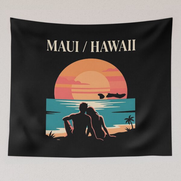 Item preview, Maui Hawaii Beach Sunset - Tropical Travel Couple Gift designed and sold by SplashTastic.