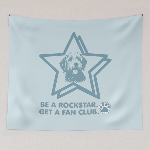 Item preview, Be a Rockstar - Dog lover humor (blue) designed and sold by 247DesignStudio.