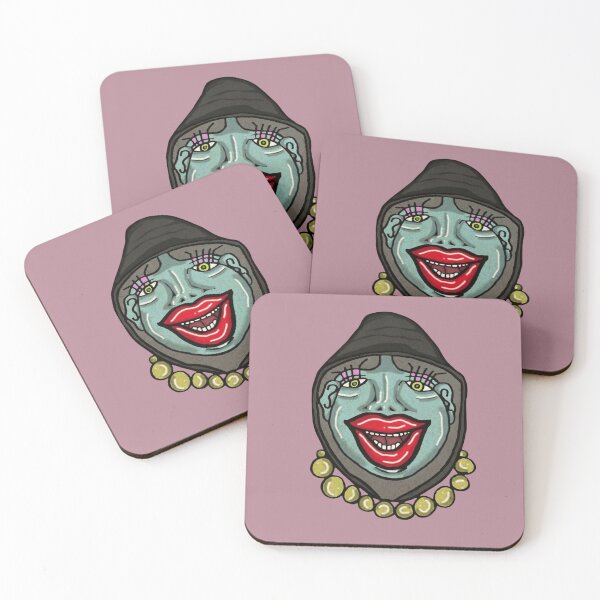 Item preview, Teal Lady Red Lipstick Smile designed and sold by QuirkyFaceLab.