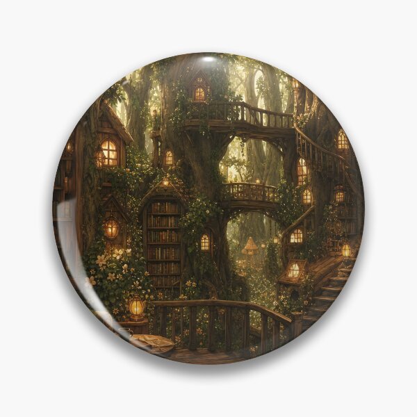 Item preview, Enchanted Forest Library Cottagecore Art designed and sold by Glitchart66.