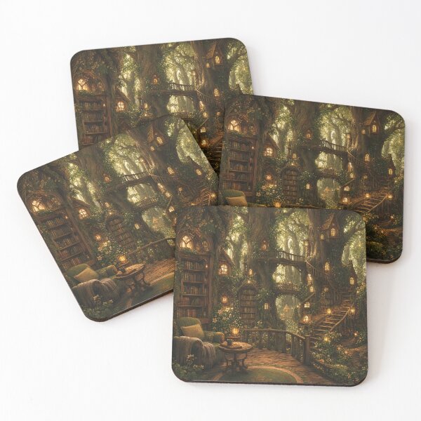 Item preview, Enchanted Forest Library Cottagecore Art designed and sold by Glitchart66.