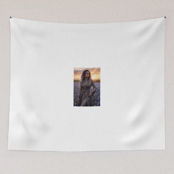 Item preview, Woman in Bluebonnet Field at Sunset designed and sold by CathryneDelamort.
