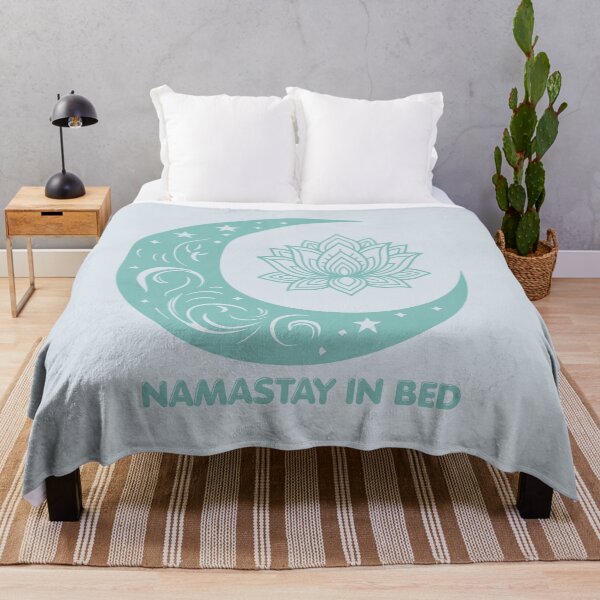 Item preview, Namastay in Bed Lotus Moon(aqua) designed and sold by 247DesignStudio.