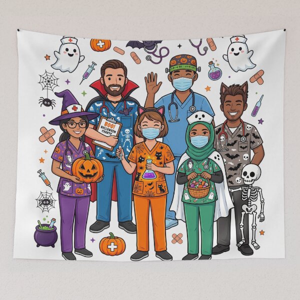 Item preview, Healthcare Heroes Spooky Hospital Squad Halloween designed and sold by DarkOriginArts.