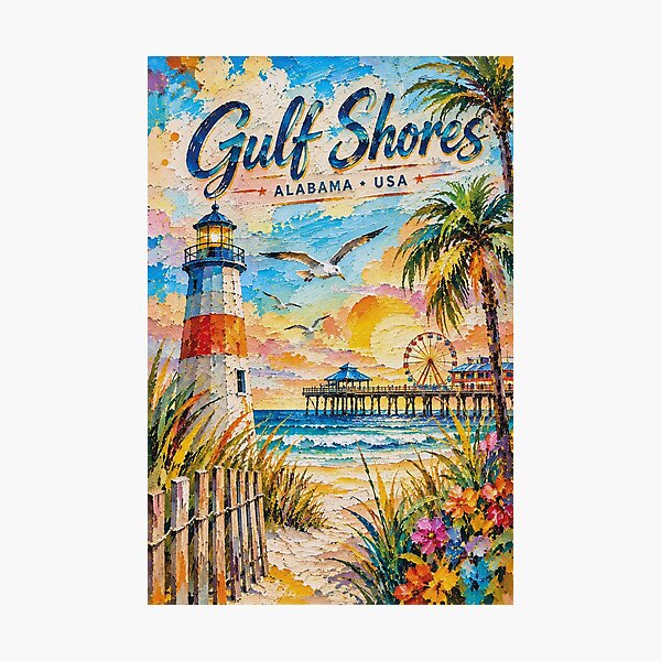Item preview, Gulf Shores, Alabama painting – Beautiful Coastal City in the United States designed and sold by GalleryKauffeld.