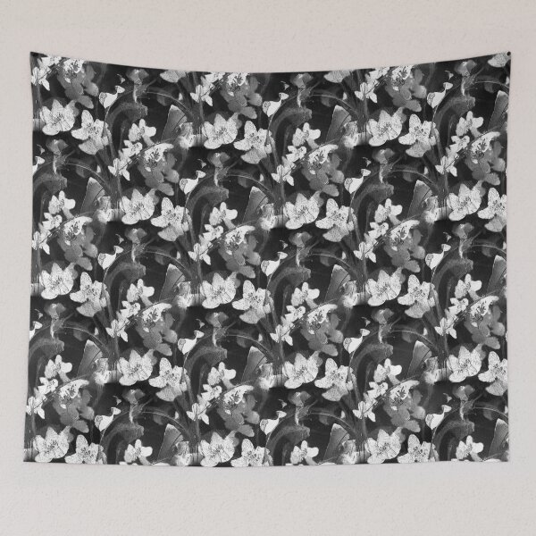 Item preview, Painterly Floral Pattern in Black and White designed and sold by Artistestella.