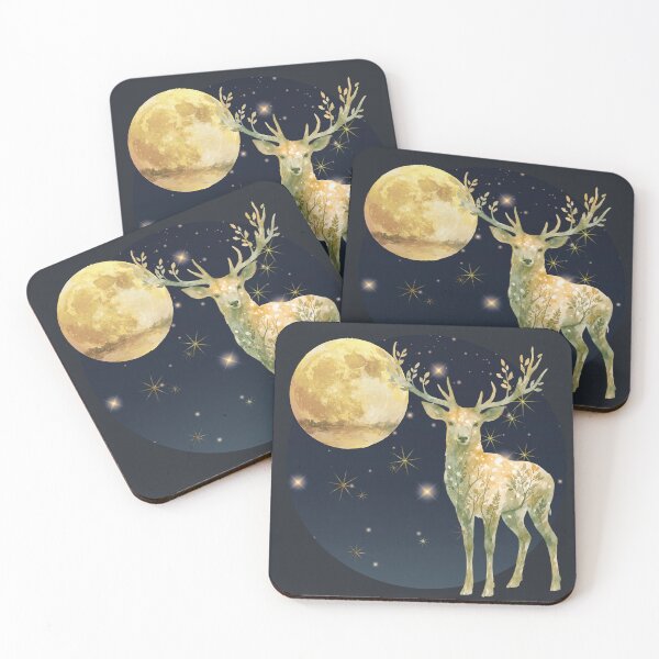Item preview, Celestial deer under moon & stars designed and sold by 247DesignStudio.