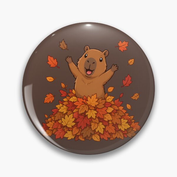 Item preview, Autumn Capybara in a Leaf Pile designed and sold by Ivy-Triggs.