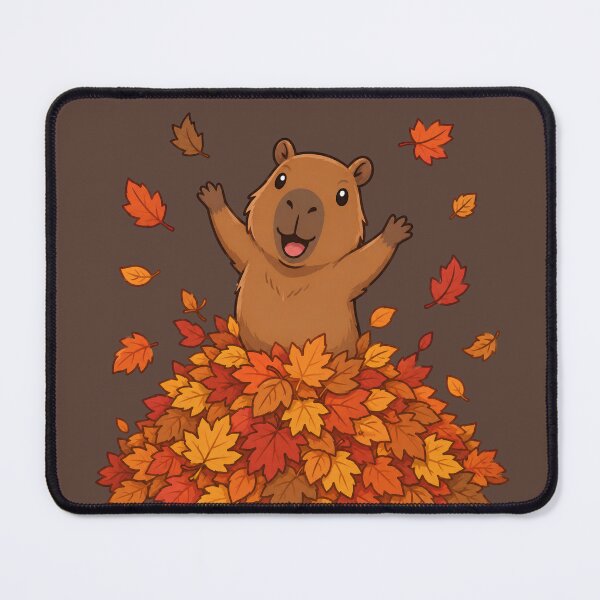 Item preview, Autumn Capybara in a Leaf Pile designed and sold by Ivy-Triggs.