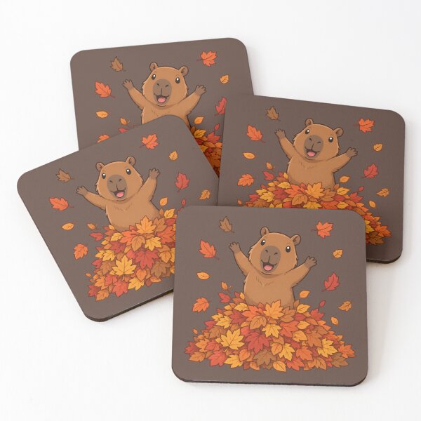 Item preview, Autumn Capybara in a Leaf Pile designed and sold by Ivy-Triggs.