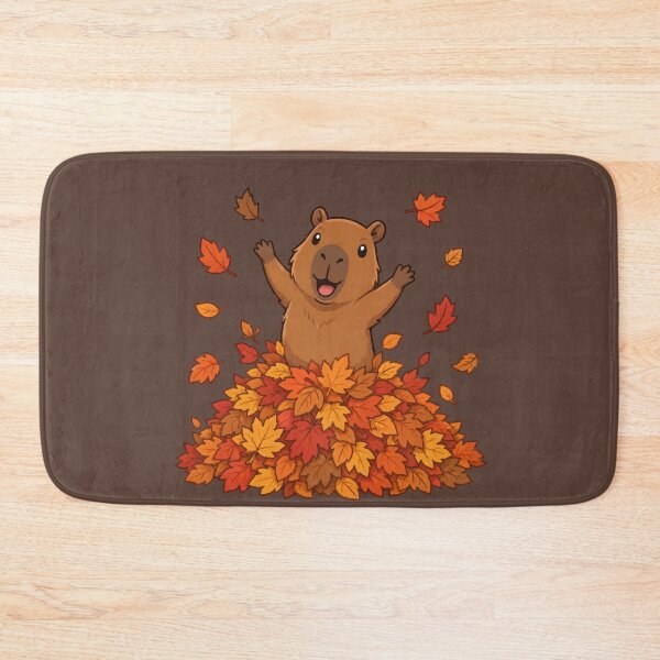 Item preview, Autumn Capybara in a Leaf Pile designed and sold by Ivy-Triggs.