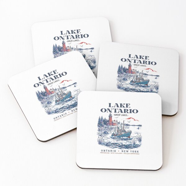 Item preview, Vintage Lake Ontario New York Blue & Red designed and sold by kareydiwanpro.