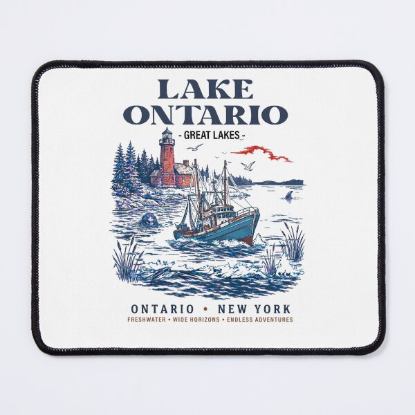 Item preview, Vintage Lake Ontario New York Blue & Red designed and sold by kareydiwanpro.