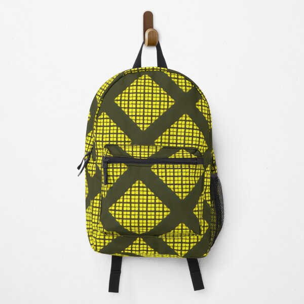 Item preview, Black Diamond Lattice & Yellow Textured Grid Seamless Pattern designed and sold by LuxocaDesigns24.
