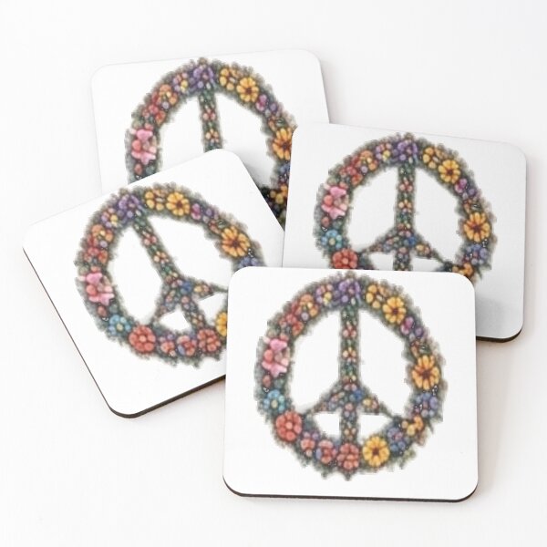 Item preview, Floral Peace Sign Vintage Art - Colorful Hippie Flower Power Sketch designed and sold by FABIOLA1970.