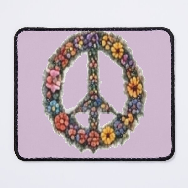 Item preview, Floral Peace Sign Vintage Art - Colorful Hippie Flower Power Sketch designed and sold by FABIOLA1970.