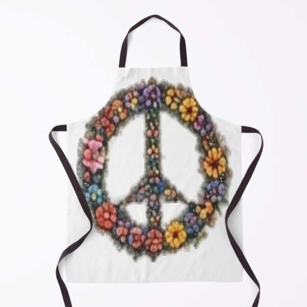 Item preview, Floral Peace Sign Vintage Art - Colorful Hippie Flower Power Sketch designed and sold by FABIOLA1970.