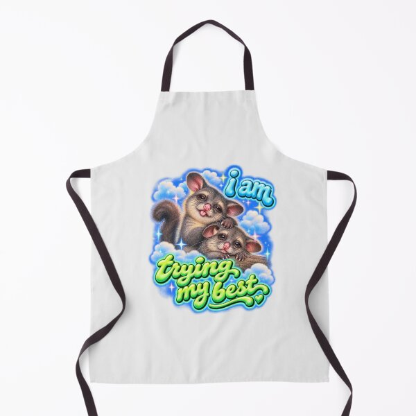 Item preview, I Am Trying My Best Cute Possum Australian Brushtail Possum Funny Mental Health Y2K Bubble Text Kawaii Possum Lover designed and sold by Yellowriversss.