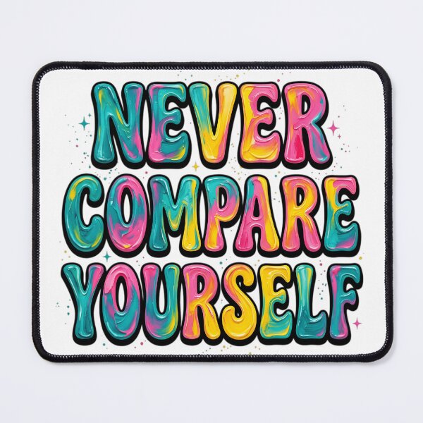 Item preview, Never Compare Yourself Retro Groovy Painted Sparkling Typography designed and sold by IrisByJoVon.