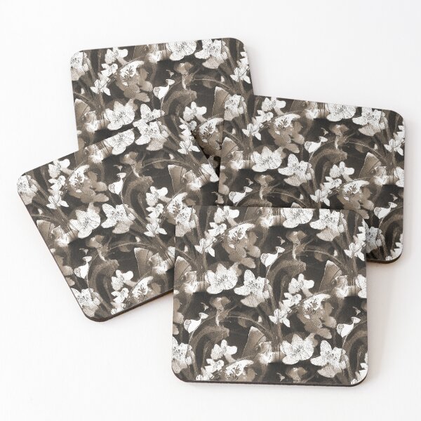 Item preview, Painterly Floral Pattern in Brown and White designed and sold by Artistestella.