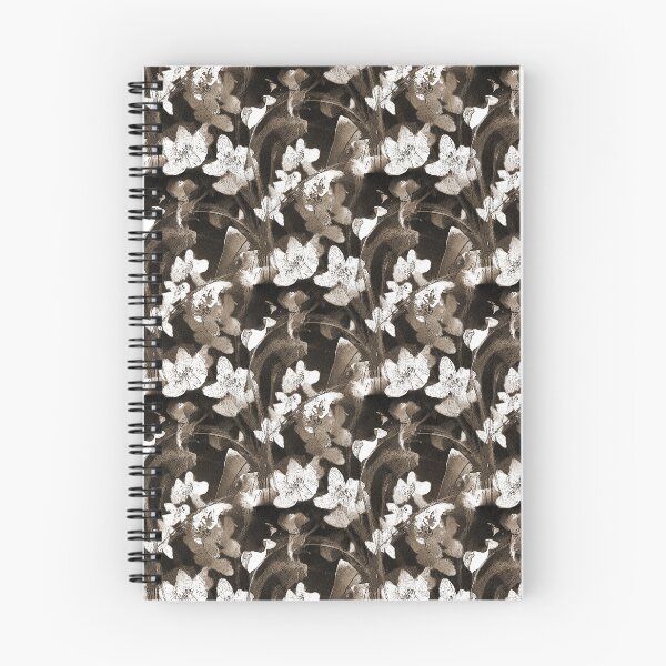 Item preview, Painterly Floral Pattern in Brown and White designed and sold by Artistestella.