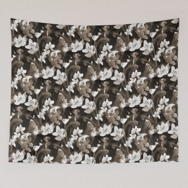 Item preview, Painterly Floral Pattern in Brown and White designed and sold by Artistestella.