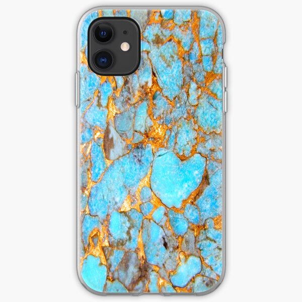 Turquoise and Gold iPhone Soft Case