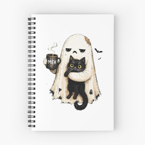 Item preview, Halloween Ghost Holding Black Cat Funny designed and sold by ellapaintcoast.