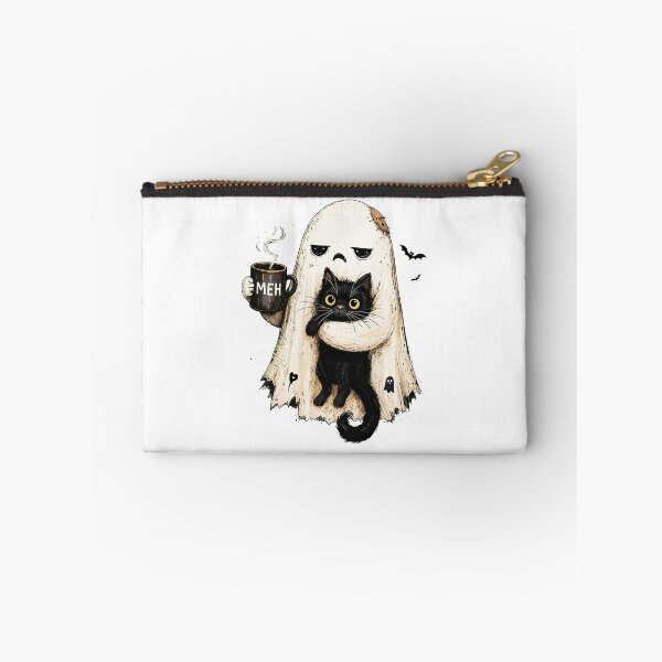 Item preview, Halloween Ghost Holding Black Cat Funny designed and sold by ellapaintcoast.