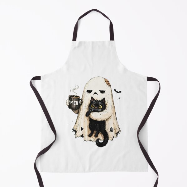 Item preview, Halloween Ghost Holding Black Cat Funny designed and sold by ellapaintcoast.