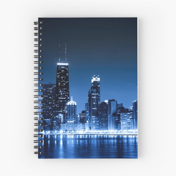 Item preview, Chicago Skyline at Night – Blue City Lights designed and sold by DigiDesigns702.
