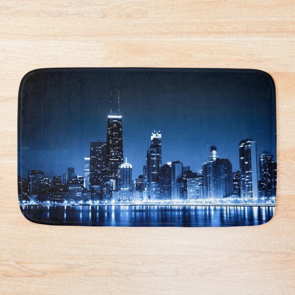 Item preview, Chicago Skyline at Night – Blue City Lights designed and sold by DigiDesigns702.