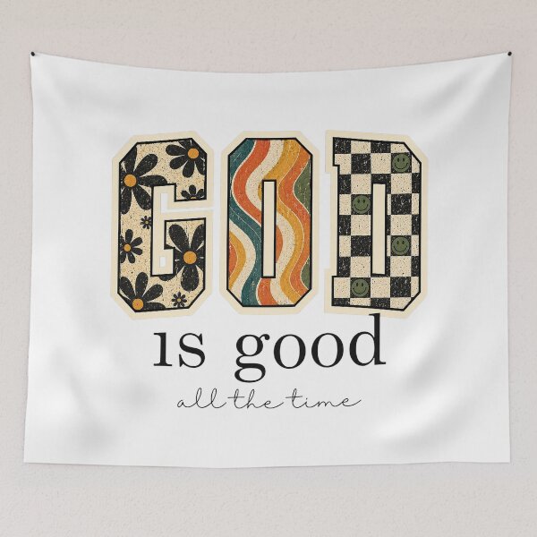 Item preview, God Is Good All The Time Retro Groovy Christian Quote designed and sold by Derekquie.