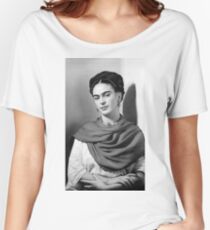 Frida Kahlo noir et blanc T-shirts coupe relax
