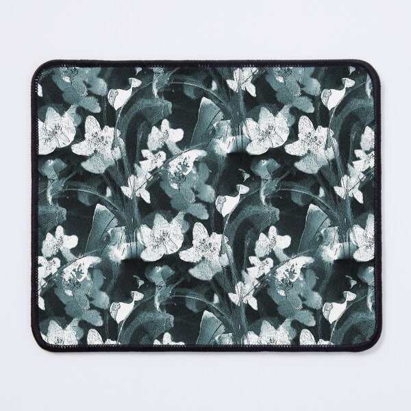 Item preview, Painterly Floral Pattern in Teal and White designed and sold by Artistestella.