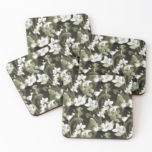 Item preview, Painterly Floral Pattern in Green and White designed and sold by Artistestella.