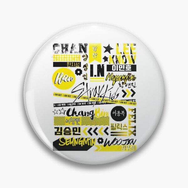Item preview, Stray Kids Members Name Graffiti Yellow Black Collage designed and sold by Bludragon07.