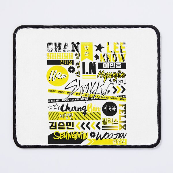 Item preview, Stray Kids Members Name Graffiti Yellow Black Collage designed and sold by Bludragon07.
