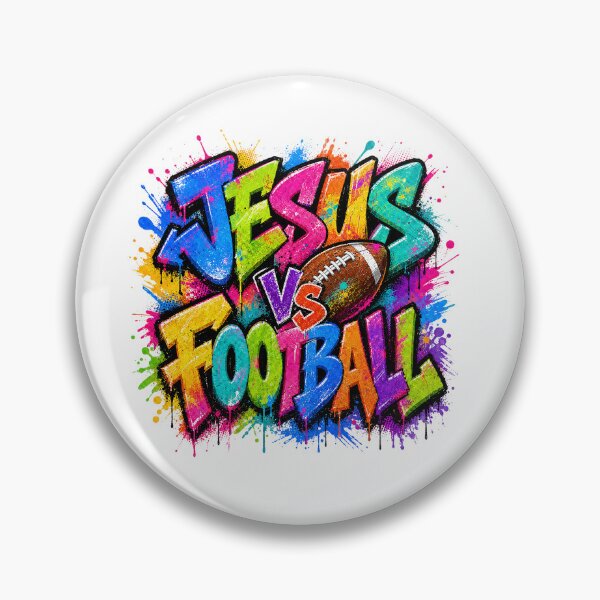 Item preview, Jesus Vs Football Colorful Graffiti Paint Splatter Graphic designed and sold by Derekquie.