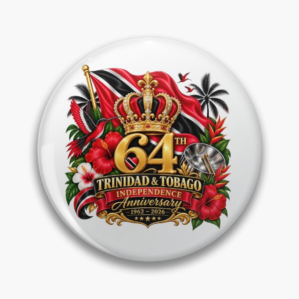 Item preview, Trinidad & Tobago 64th Independence Anniversary 1962–2026 | Crown & Flag designed and sold by     Crowned Canvas Studio ⭐ .